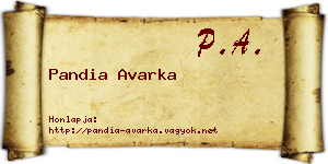 Pandia Avarka névjegykártya